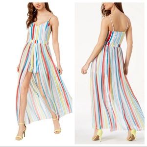 XOXO WOMENS JUNIORS PRINTED MAXI ROMPER